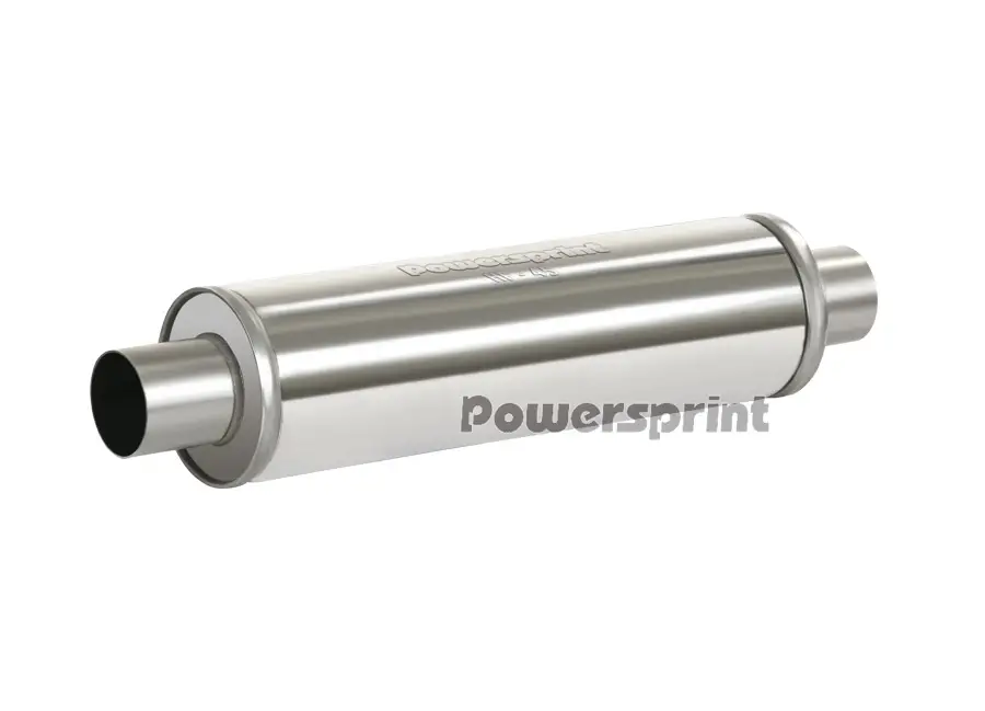 Výhodná Nabídka Powersprint koncový výfukový tlumič kulatý, vnější průměr příruby 63,5mm, celková délka 470mm