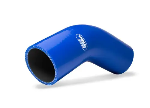 Akční Cena Samco Sport Fluoro silikonové redukční koleno 45° s vnitřním průměrem 65 mm > 60 mm pro vedení oleje a nafty, barva černá