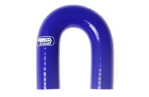 Autentický Samco Sport Fluoro silikonové koleno 180° s vnitřním průměrem 60 mm pro vedení oleje a nafty, barva samco blaze (černá s plameny)
