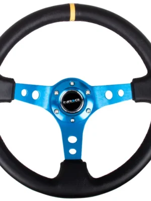NRG Innovations sportovní volant Deep dish 350 mm v koženém provedení, barva modrá se středovým proužkem, barva středu modrá Ihned K Objednání