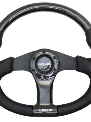 Nejlepší Volba NRG Innovations sportovní volant Flatt Bottom s průměrem 350mm, v kombinaci karbon / černá kůže, barva Černá s černým středem