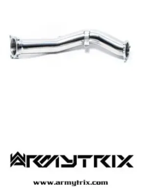 Armytrix nerezový vysoce průchozí downpipe bez katalyzátoru s odstíněním lambda sondy (cat simulator) - Ver. 1 pro Audi A4 B8 1.8 TFSI Sedan/Avant (2008-2015) Akce