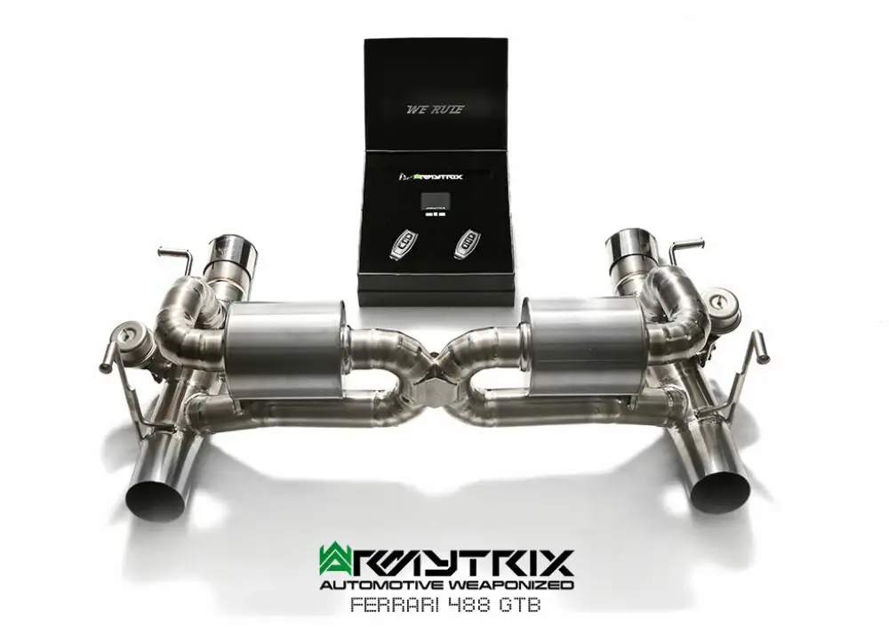 Autentický Armytrix titanový výfukový systém s dálkovým ovládáním klapek Valvetronic pro Ferrari 488 GTB/Spider 3.9 V8 Twin Turbo (2015-)