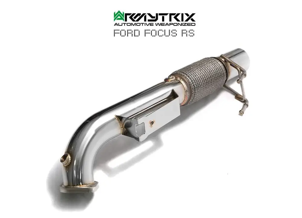 Armytrix nerezový výfukový systém pro Ford Focus RS 2.3 Turbo (MKIII) (2016-) - keramickým povlakem izolovaná vysoce průchozí náhrada katalyzátoru s odstíněním lambda sondy (cat-simulator) Nejlepší Cena