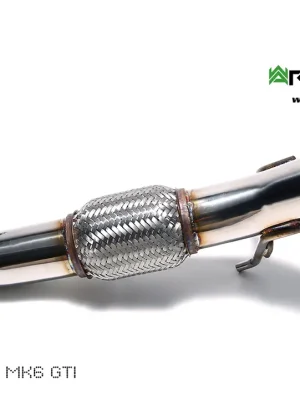 Armytrix nerezový vysoce průchozí downpipe bez katalyzátoru + sekundární downpipe s odstíněním lambda sondy (cat simulator) (76mm) pro Volkswagen Golf 6 GTI 2.0 Turbo (2008-2013) Levný