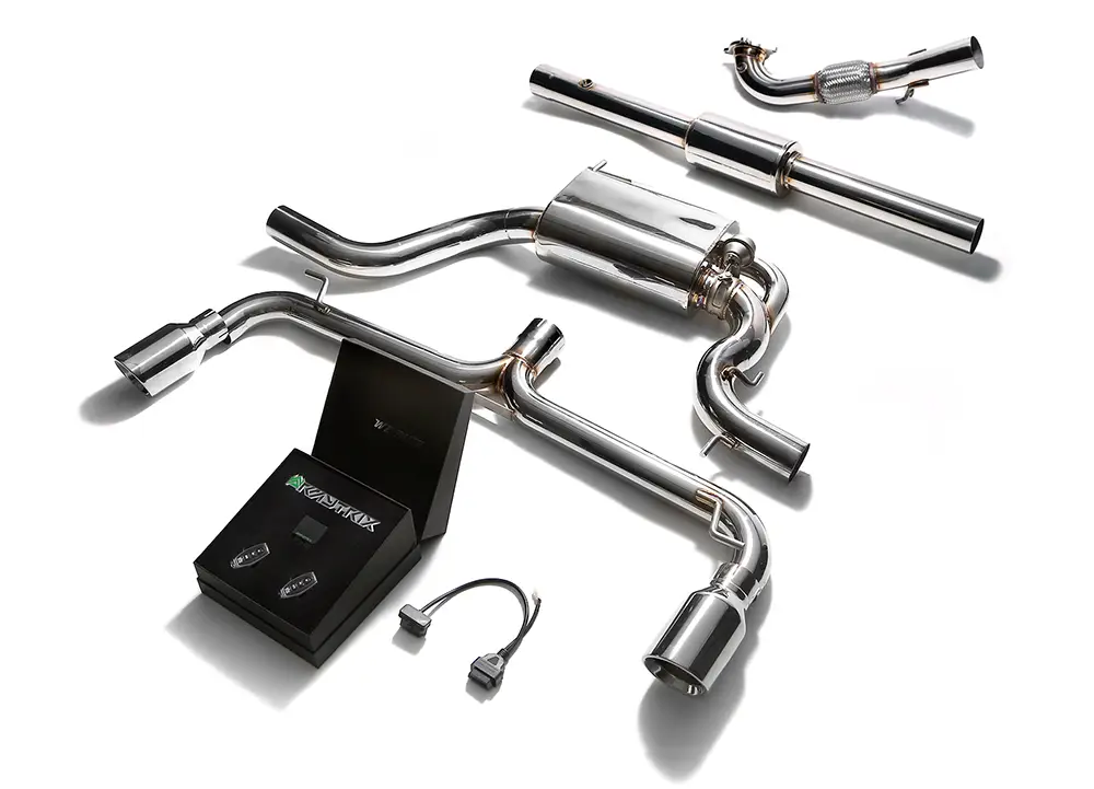 Armytrix nerezový výfukový systém s dálkovým ovládáním klapek Valvetronic pro Volkswagen Scirocco R 2.0 Turbo (2008-), typ koncovky Dvojitá chromová 2x 101 mm Levný