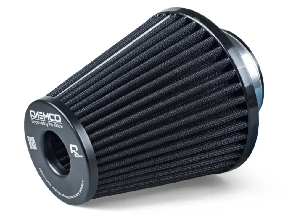 Vrácení Zdarma Raemco univerzální vzduchový filtr o délce 150 mm černý se vstupem 77 mm s možností redukce na 70 nebo 63 mm