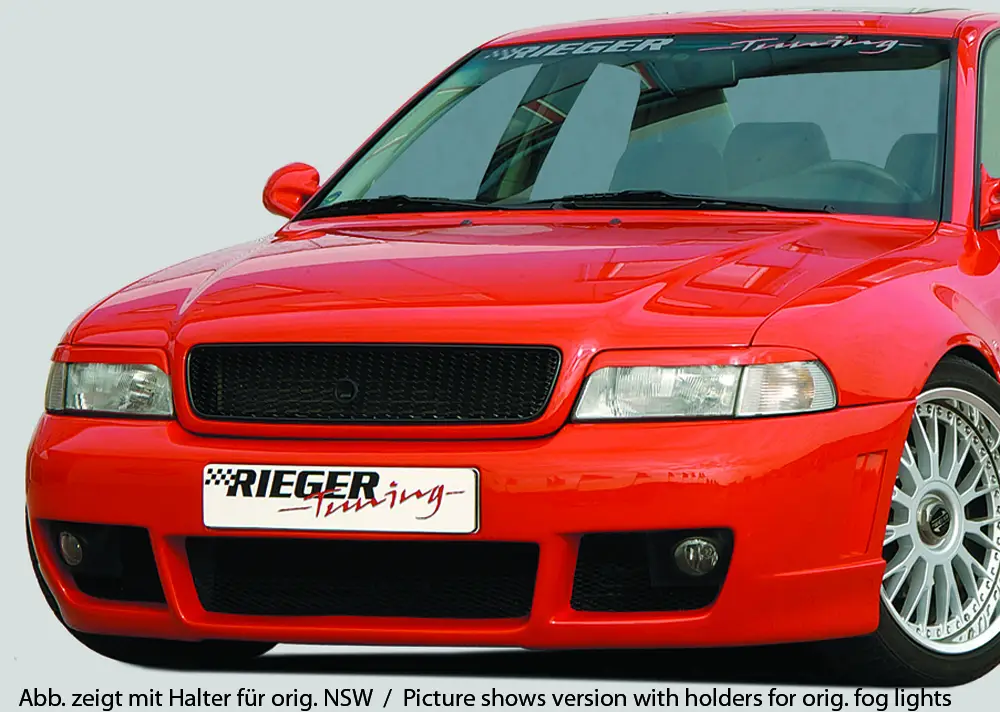 Rieger přední nárazník pro Audi A4 B5 avant, sedan, plast ABS bez povrchové úpravy, bez držáků originálních mlhových světel Jen Po Omezenou Doba