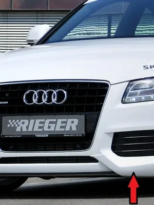 Akce Rieger spoiler pod přední nárazník pro Audi A5 B8, B81 kabriolet, kupé, Sportback před faceliftem, r.v. 06/07-07/11, plast ABS bez povrchové úpravy, S-Line