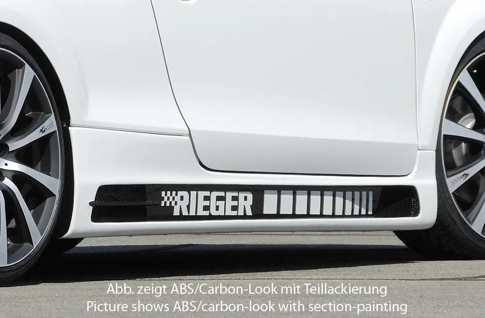 Aktuální Rieger boční práh mont. strana pravá pro Audi TT 8J kupé, roadster, r.v. 09/06-, plast ABS s povrchovou úpravou Carbon-Look