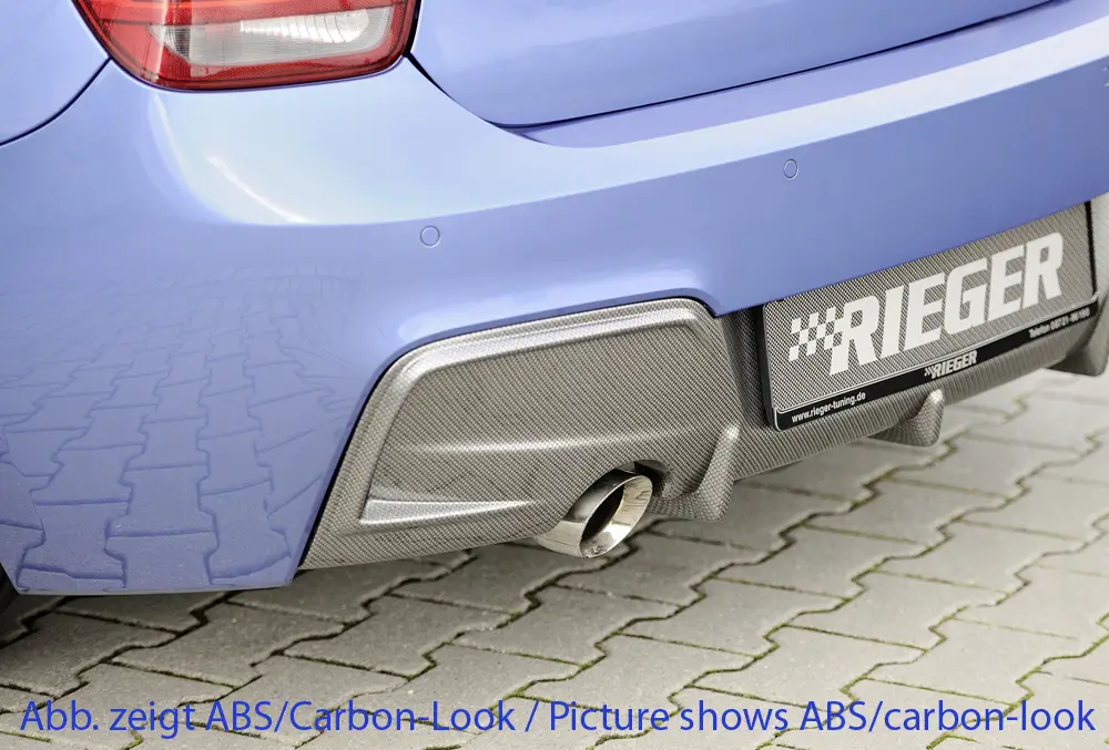 Nejlepší Volba Rieger vložka zadního nárazníku pro BMW řada 1 F20, F21 sedan / 2-dvéř., sedan / 4-dvéř. před faceliftem, plast ABS lakovaný do černé lesklé barvy, pro orig. koncovku vlevo