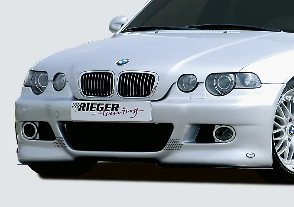 Rieger přední nárazník pro BMW řada 3 E46 compact po faceliftu, plast ABS bez povrchové úpravy, pro vozy s ostřikovači světlometů Značkový
