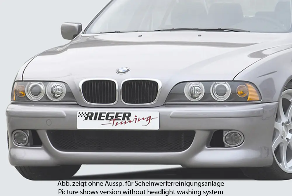 Rieger přední nárazník pro BMW řada 5 E39 sedan, touring, plast ABS bez povrchové úpravy, s držáky originálních mlhových světlometů, pro vozy s ostřikovači předních světlometů Sezónní Sleva