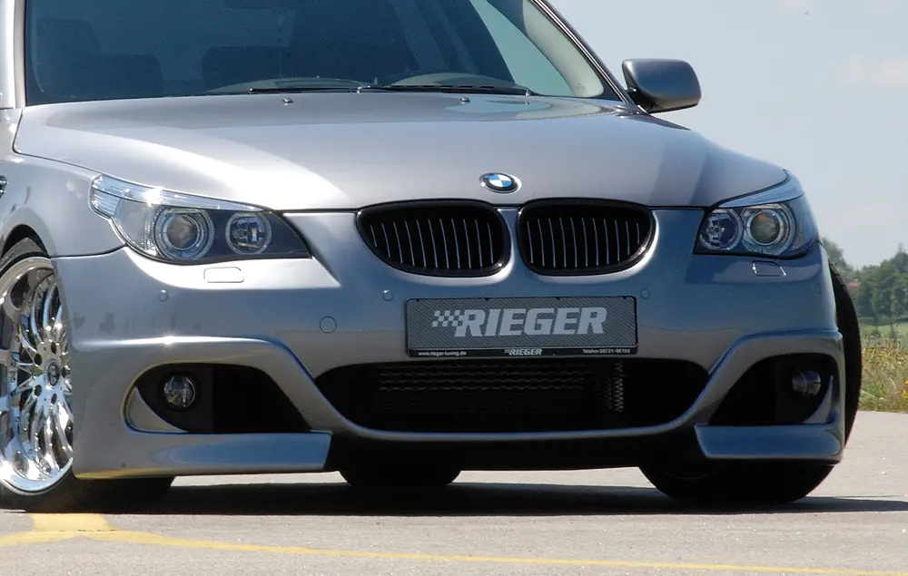 Rieger přední nárazník pro BMW řada 5 E60, E61 sedan, touring před faceliftem, plast ABS bez povrchové úpravy, pro vozy s ostřikovači předních světlometů a parkovacím asistentem (PDC) Nejprodávanější