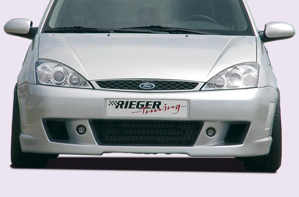 Hit Sezóny Rieger přední nárazník pro Ford Focus 1 3-dvéř., 5-dvéř., plast ABS bez povrchové úpravy, s žebrováním, pro vozy bez ostřikovačů světlometů