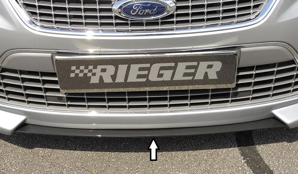 Rieger lipa pod přední nárazník SG-Design pro Ford Mondeo BA7 combi, fastback, sedan před faceliftem, 03/07-09/10, plast ABS s povrchovou úpravou Carbon-Look Omezená Nabídka