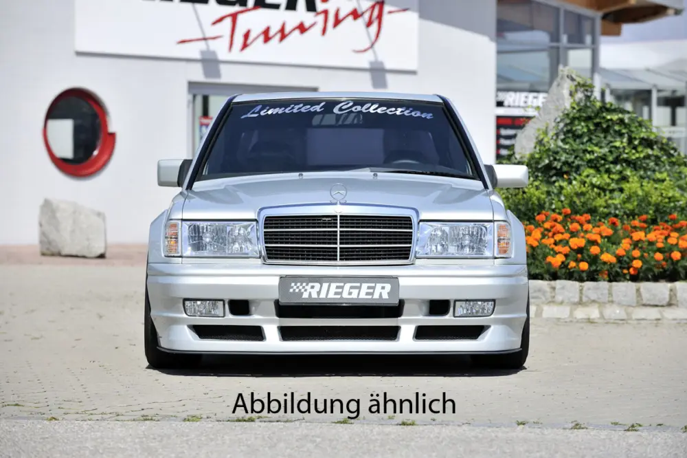 Akční Nabídka Rieger přední nárazník pro Mercedes 190 W201 sedan, GFK (laminát), pro vozy s kapotou SEC, s výřezem pro mlhová světla