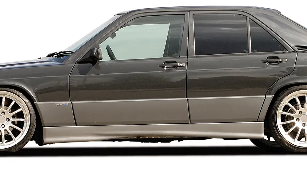 Rieger boční práh mont. strana levá pro Mercedes 190 W201 sedan, plast ABS bez povrchové úpravy Výprodej