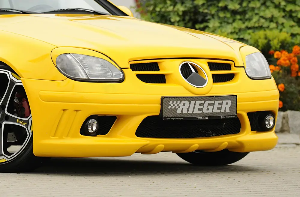 Víkendová Akce Rieger přední nárazník pro Mercedes SLK R170, plast ABS bez povrchové úpravy, s uzavřeným žebrováním, pro vozy s originálními mlhovými světly