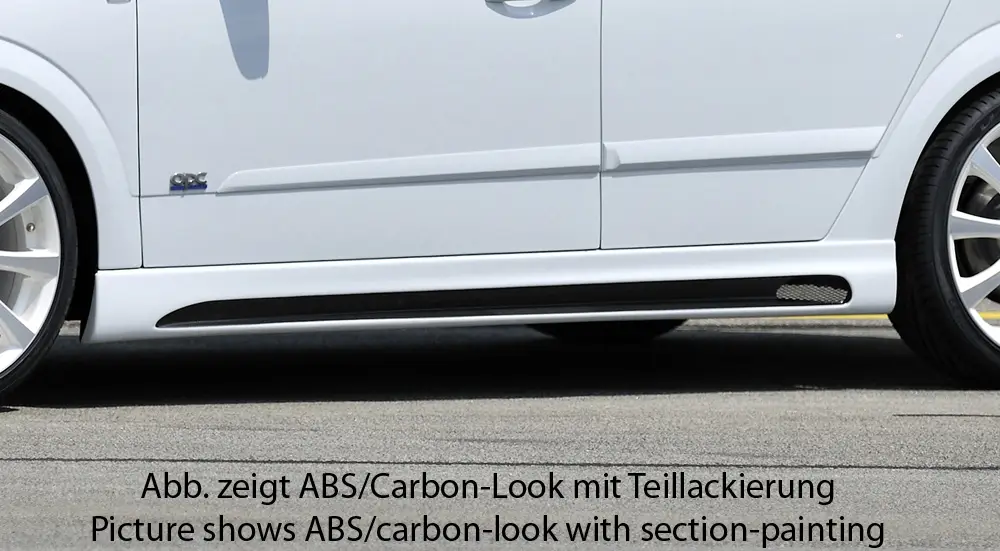 Víkendová Akce Rieger boční práh mont. strana levá pro Opel Astra H 5-dvéř., hatchback, notchback, r.v. 03/04-, plast ABS bez povrchové úpravy, s prolisem a výřezem