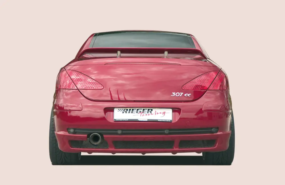 Finální Výprodej Rieger spoiler pod zadní nárazník pro Peugeot 307 convertible CC vč. faceliftu r.v. 04/01-04/05, 05-05-, plast ABS bez povrchové úpravy