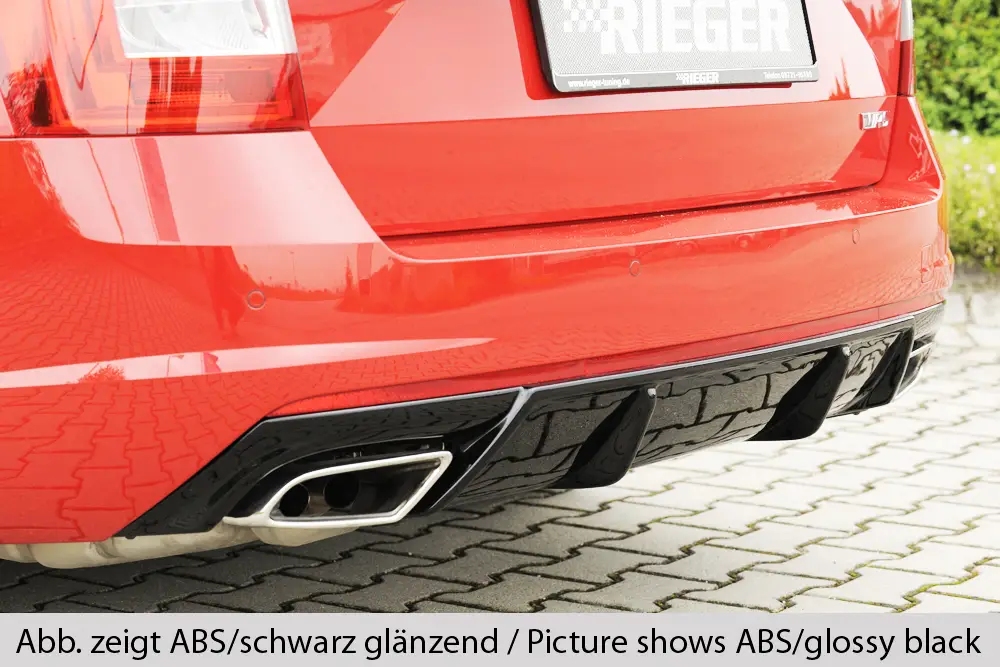 Kup Teď Rieger vložka zadního nárazníku pro Škoda Octavia RS 5E combi, sedan vč. faceliftu, plast ABS bez povrchové úpravy, pro vozy s nasazovacím tažným zařízením