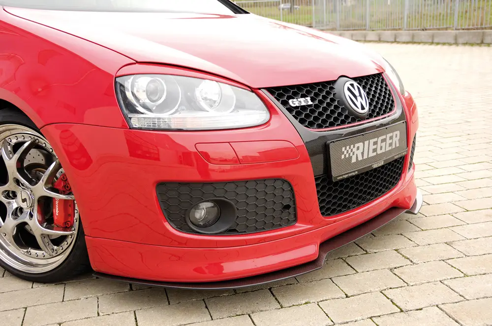 Koupit Online Rieger lipa pod přední nárazník pro Volkswagen Golf 5 1K R32, plast ABS s povrchovou úpravou Carbon-Look, "bended version"