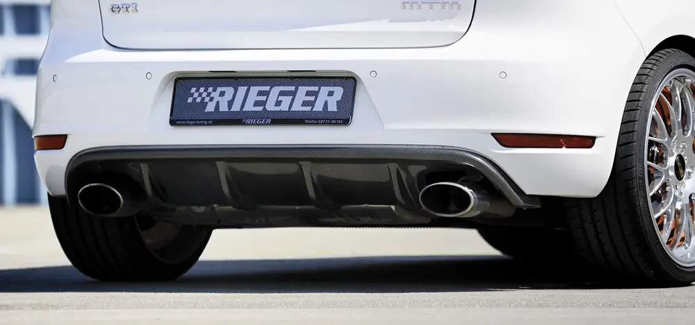 Rieger vložka zadního nárazníku pro Volkswagen Golf 6 GTD, GTI 3-dvéř., 5-dvéř., kabriolet, plast ABS s povrchovou úpravou Carbon-Look Must-Have
