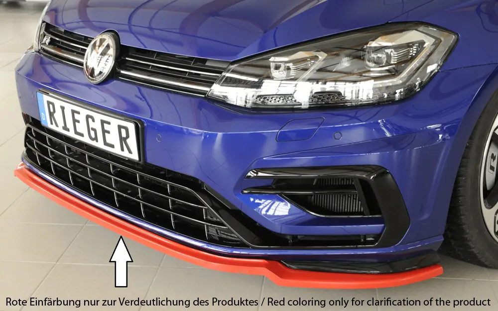 Speciální Cena Rieger lipa pod přední nárazník pouze pro R / R-Line pro Volkswagen Golf 7 R, R-Line 3-dvéř., 5-dvéř. po faceliftu, 02/17-, plast ABS bez povrchové úpravy