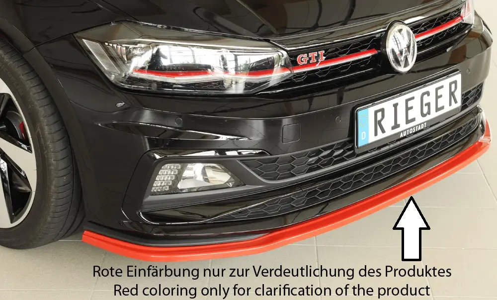 Rieger lipa pod přední nárazník pro Volkswagen Polo AW 5-dvéř., 06/17-, plast ABS bez povrchové úpravy Pouze Dnes