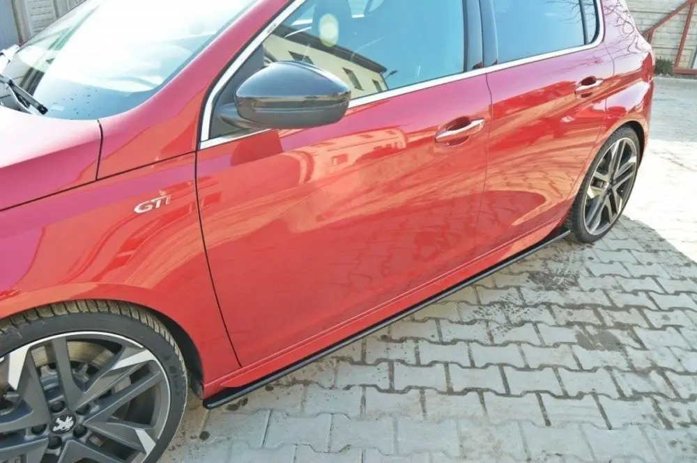 Maxton Design difuzory pod boční prahy pro Peugeot 308 Mk2 GTI, černý lesklý plast ABS Horká Nabídka