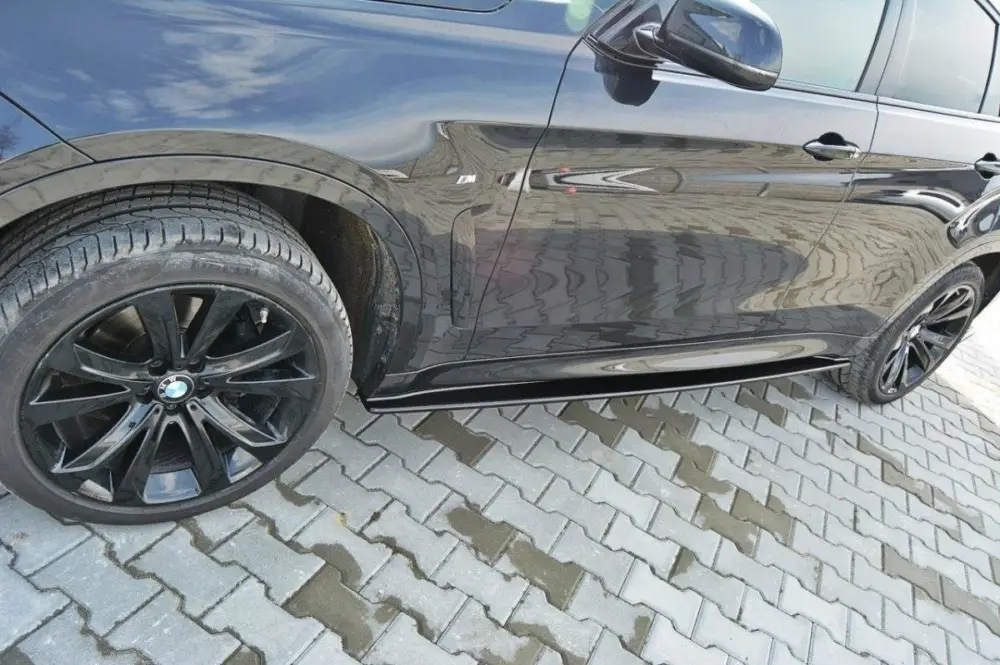 Nová Kolekce Maxton Design difuzory pod boční prahy pro BMW X6 F16, černý lesklý plast ABS, M-Pack