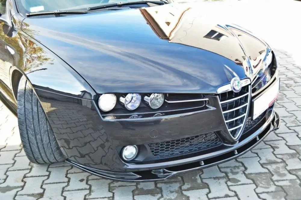 Cenová Bomba Maxton Design spoiler pod přední nárazník ver.1 pro Alfa Romeo 159, černý lesklý plast ABS