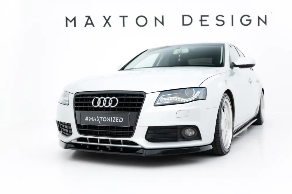 Odeslání Ihned Maxton Design spoiler pod přední nárazník ver.1 pro Audi A4 B8, černý lesklý plast ABS