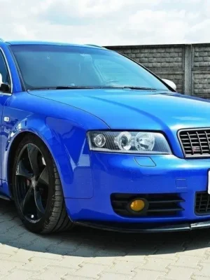 Značkový Maxton Design spoiler pod přední nárazník pro Audi S4 B6, černý lesklý plast ABS