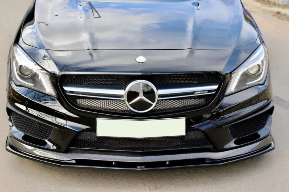 Maxton Design spoiler pod přední nárazník ver.2 pro Mercedes CLA C 117/AMG, černý lesklý plast ABS Nízká Cena