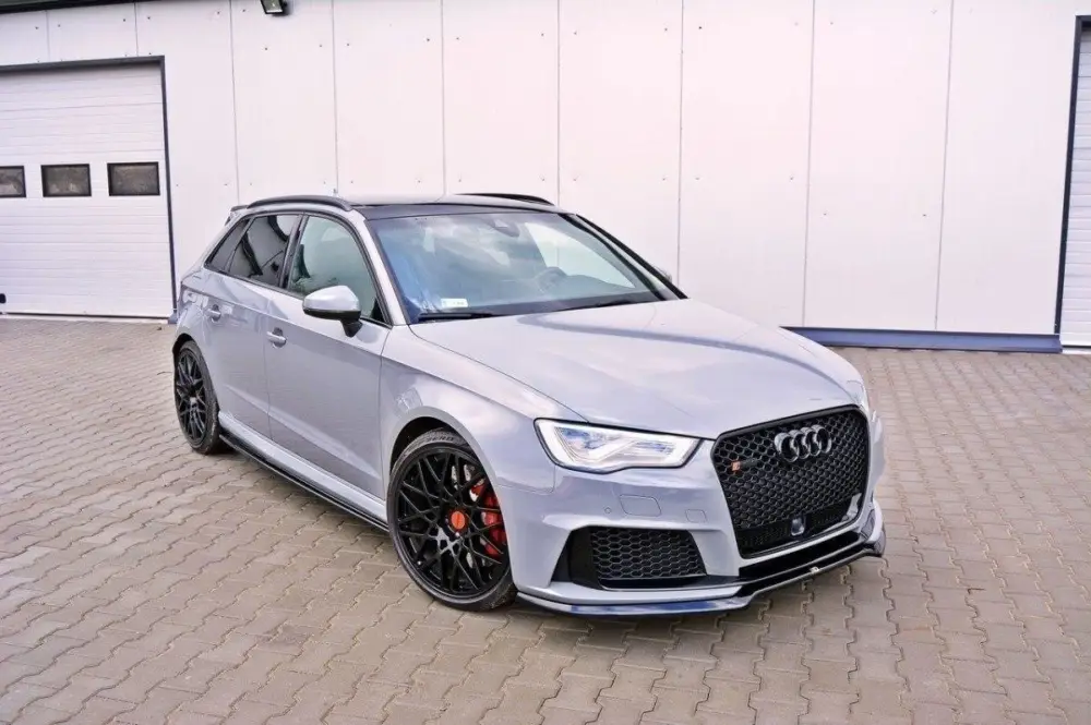 Maxton Design spoiler pod přední nárazník ver.1 pro Audi RS3 8V, černý lesklý plast ABS Ověřený