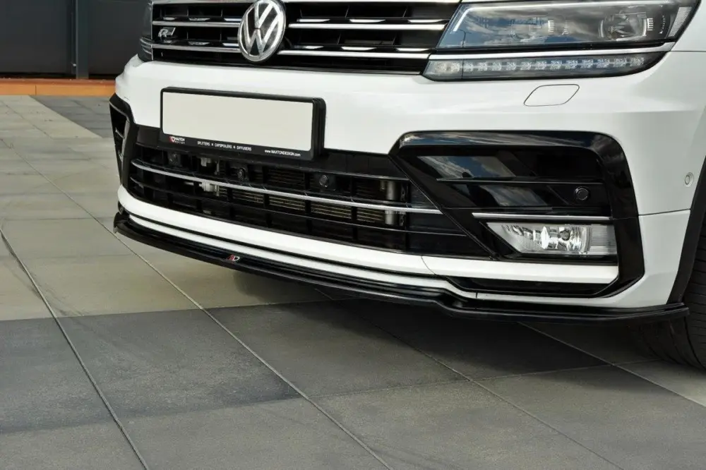 Odeslání Ihned Maxton Design spoiler pod přední nárazník pro Volkswagen Tiguan Mk2 R-Line, černý lesklý plast ABS