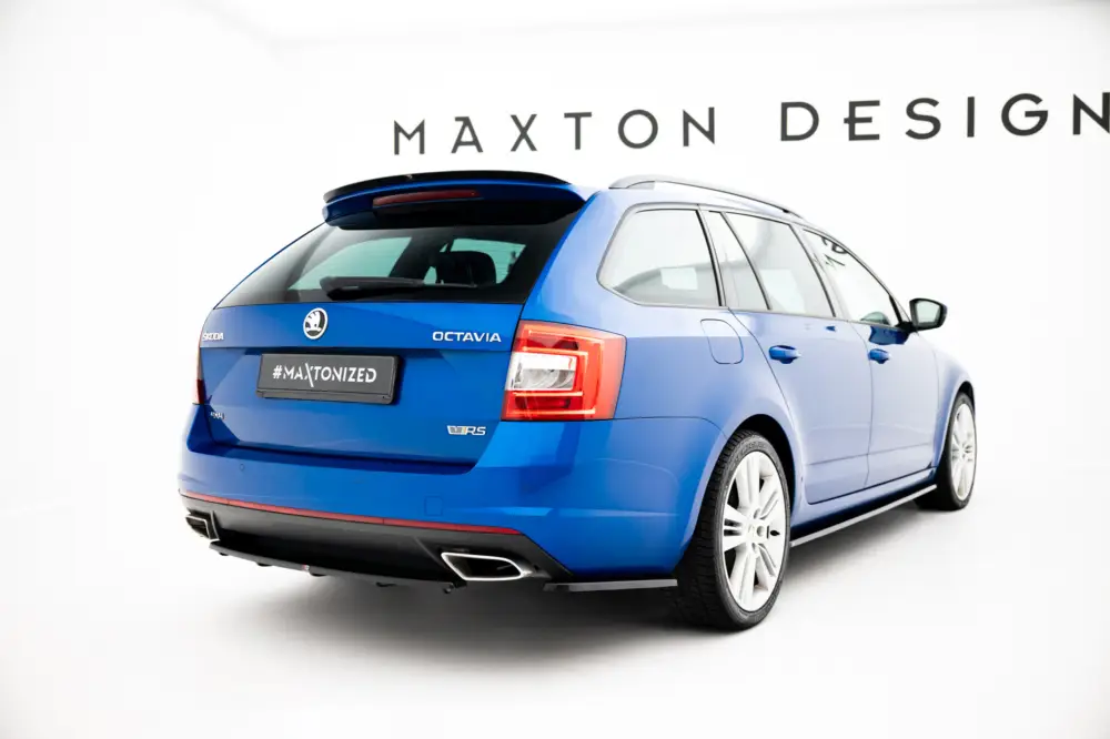Kup Teď Maxton Design středový spoiler zadního nárazníku pro Škoda Octavia RS Mk3, Mk3, černý lesklý plast ABS, Hatchback / Estate