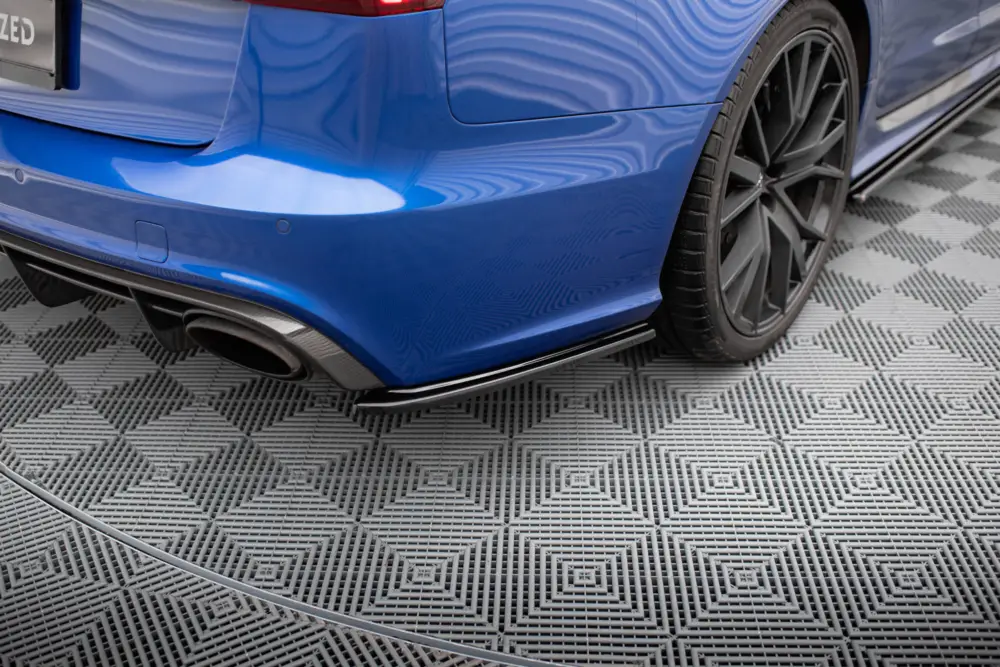 Cenový Hit Maxton Design boční difuzory pod zadní nárazník pro Audi RS6 C7 Facelift, černý lesklý plast ABS