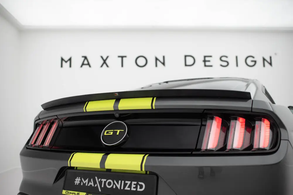 Maxton Design prodloužení spoileru pro Ford Mustang Mk6, černý lesklý plast ABS Oblíbený