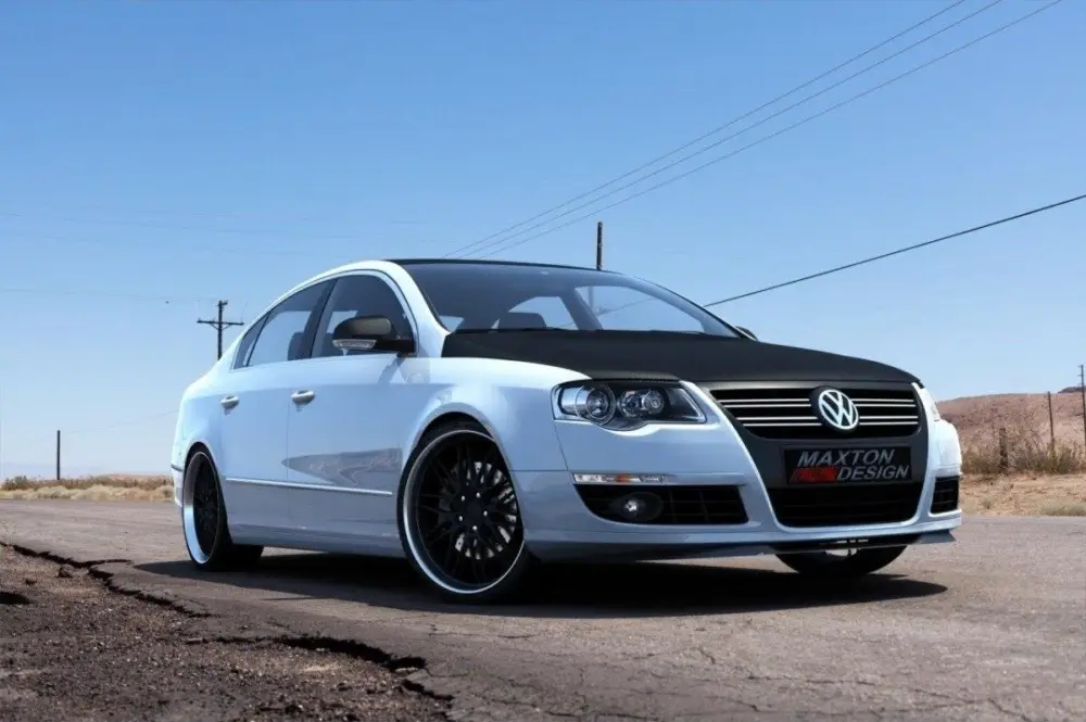 Maxton Design spoiler pod přední nárazník pro Volkswagen Passat Mk6 (B6), plast ABS bez povrchové úpravy Finální Výprodej