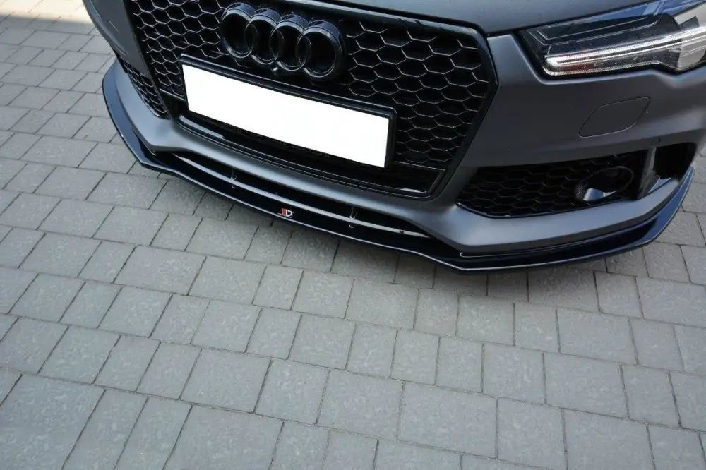 Maxton Design spoiler pod přední nárazník ver.1 pro Audi RS7 C7 FL, černý lesklý plast ABS Nízká Cena