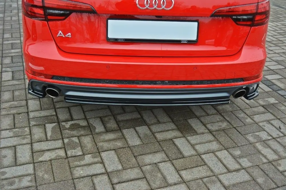 Nízká Cena Maxton Design středový spoiler zadního nárazníku pro Audi A4 B9, černý lesklý plast ABS