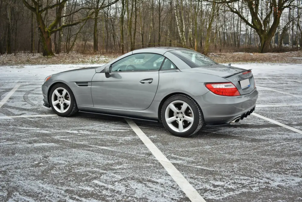 Finální Výprodej Maxton Design difuzory pod boční prahy pro Mercedes SLK R 172, černý lesklý plast ABS