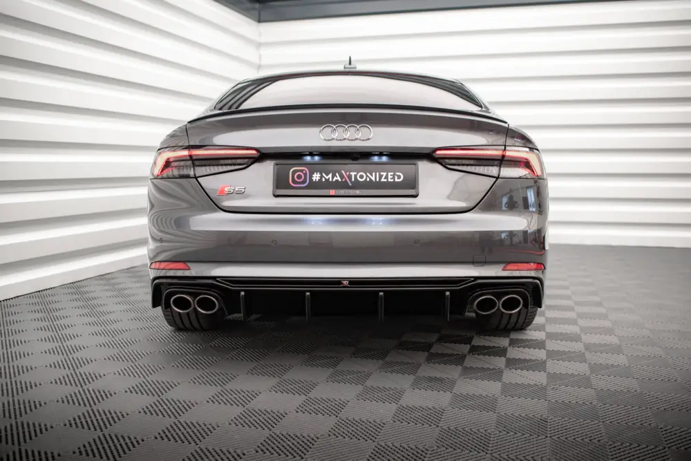 Maxton Design vložka zadního nárazníku pro Audi S5 F5, černý lesklý plast ABS Výprodej