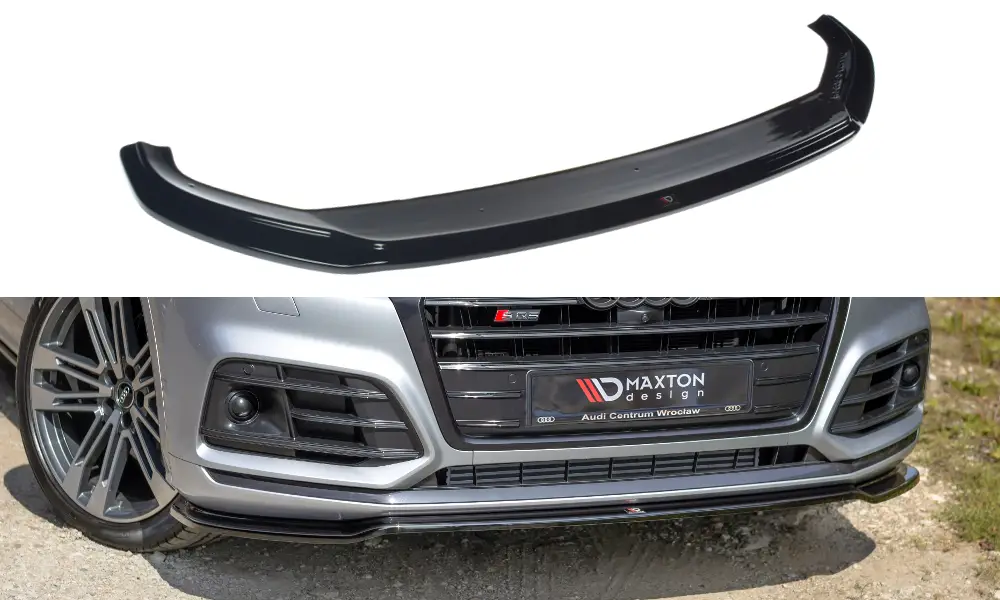 Cenový Hit Maxton Design spoiler pod přední nárazník pro Audi SQ5 Mk2, černý lesklý plast ABS