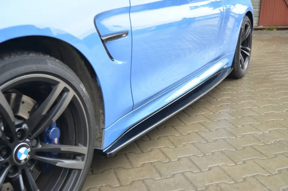 Výprodej Maxton Design difuzory pod boční prahy ver.1 pro BMW M4 F82, černý lesklý plast ABS