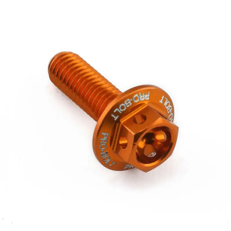 Finální Výprodej Pro-Bolt hliníkový šroub s šestihrannou hlavou 12 mm, závitem M5 x 0,80 mm a délkou závitu 16 mm, barva: oranžová