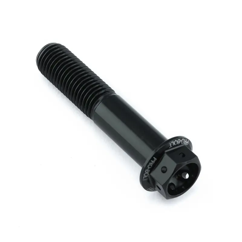 Pro-Bolt hliníkový šroub s šestihrannou hlavou 17 mm, závitem M10 x 1,25 mm a délkou závitu 50 mm, barva: černá Vysoce Kvalitní